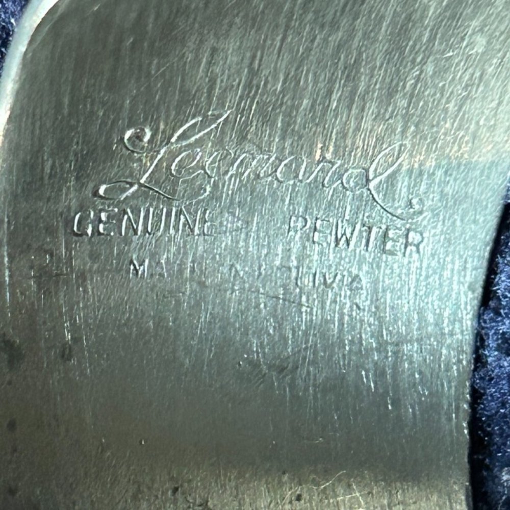 Vintage Leonard 70's Initial "A" Engraved Genuine Pewter Cuff Bracelet - Picture 6 of 6